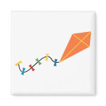 Orange Kite Refrigerator Magnets