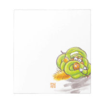 Orange kitten and Yellow-green small snake Notepads
