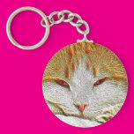 Orange Kitty Cat Key Chains