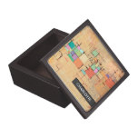 Orange Lattice Harmony Abstract Art Trinket Box premium gift boxes