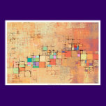 Orange Lattice Harmony Abstract Print