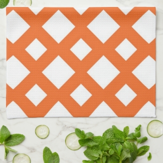 Orange Lattice on White