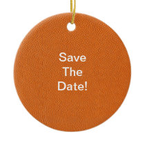 Orange Leather Look Christmas Ornaments