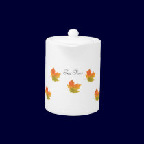 Orange Leaves Teapot teapots