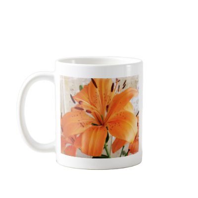 Orange Lilies: Flowers: Mugs by spiritswitchboard