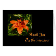 Orange Lily  Interview Thank You Card