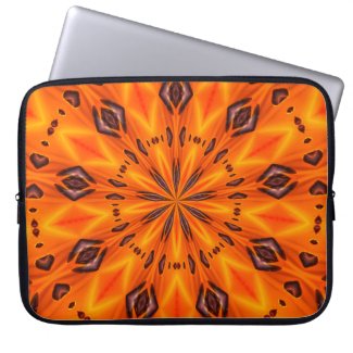 Orange Lily Medallion Laptop Sleeves