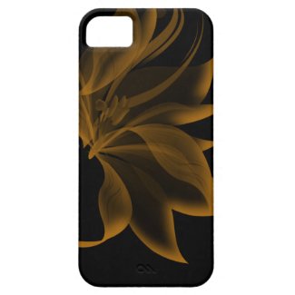 Orange Lily on Black Floral iPhone 5 Case