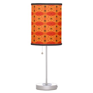 Orange Lily Pattern Table Lamp