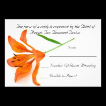 Orange Lily RSVP Card invitations