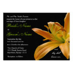 Orange lily Wedding Invitation