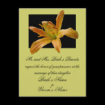 Orange Lily Wedding Invitation postcard.