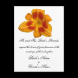 Orange Lily Wedding Invitation postcard.