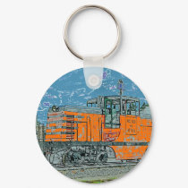 Orange Locomotive Keychain by nedell Orange Locomotive Keychain