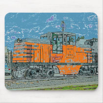 Orange Locomotive Mousepad by nedell Orange Locomotive Mousepad