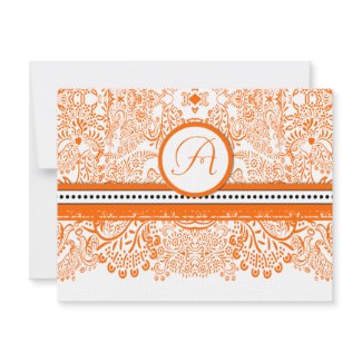 Orange Love Birds Wedding Invitation invitation