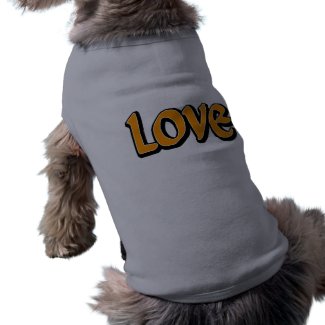 Orange Love Dog T-shirt