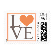 Orange Love Postage Stamp