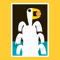 ORANGE loving bird posters
