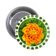 Orange Marigold Button