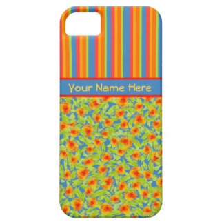 Orange Marigolds, Stripes iPhone 5/5s Case