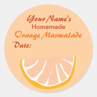 Orange Marmalade Personalized Jar Stickers Round