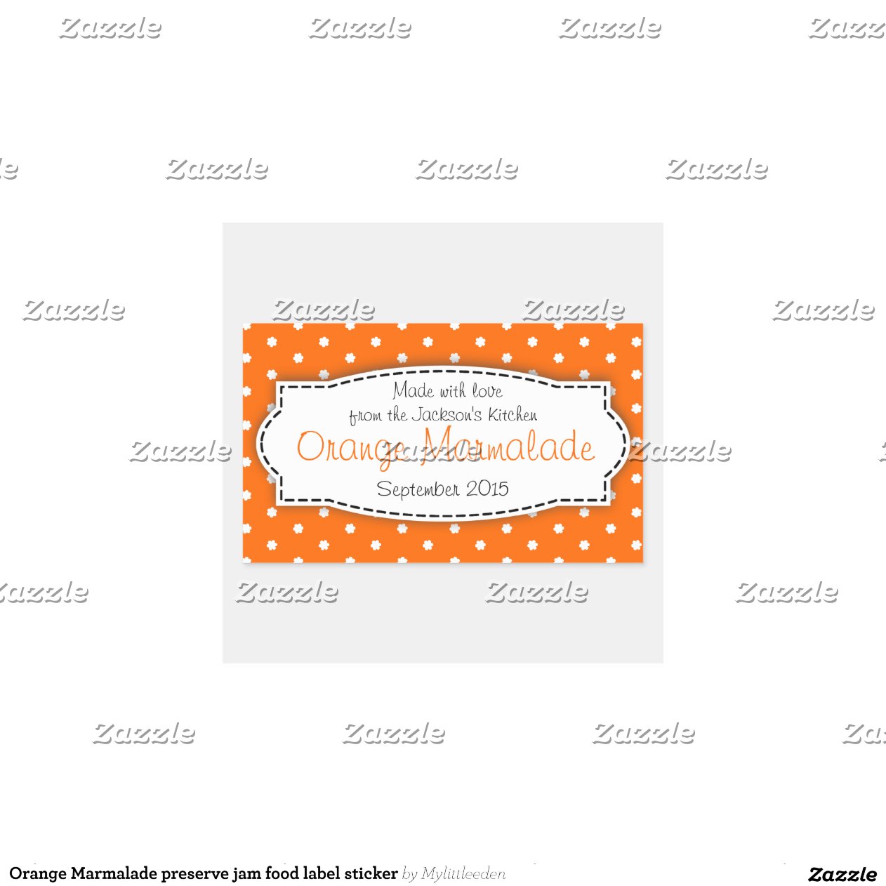 Orange Marmalade preserve jam food label sticker Zazzle
