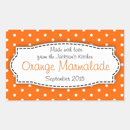 Orange Marmalade preserve jam food label sticker Zazzle