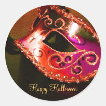 Orange  Masquerade Halloween Party Stickers