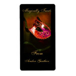 Orange Masquerade Mask Halloween Baking Label