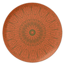 Orange Melamine Dinner Plate