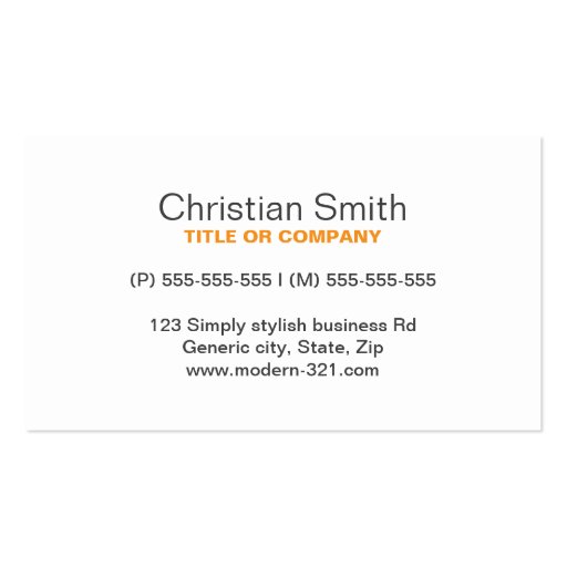 Orange modern generic simple elegant personal business card
