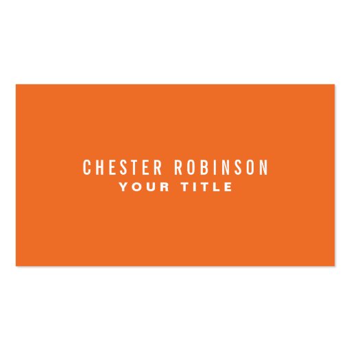 Orange modern generic simple masculine personal business card (front side)