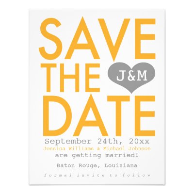 Orange Modern Save the Date Personalized Announcements