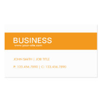 Orange Modern Stylish Classy Plain Simple Business Card Template