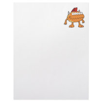 orange mohawk monster many eyes letterhead design