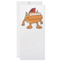 orange mohawk monster many eyes rack cards