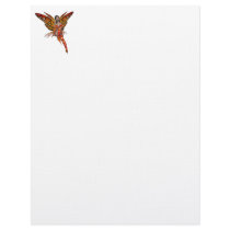 Orange Monarch Butterfly 3D Pixie - Fairy 1 Custom Letterhead
