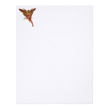 Orange Monarch Butterfly 3D Pixie - Fairy 1 Custom Letterhead