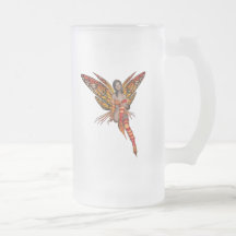 Orange Monarch Butterfly 3D Pixie - Fairy 1 Mugs