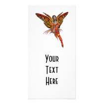 Orange Monarch Butterfly 3D Pixie - Fairy 1 Customized Photo Card