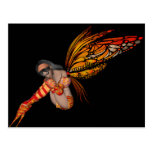 Orange Monarch Butterfly 3D Pixie - Fairy 2 Postcards