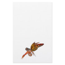 Orange Monarch Butterfly 3D Pixie - Fairy 2 Stationery Paper