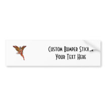 Orange Monarch Pixie Butterfly Fairy 7 - Bumper Sticker