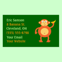 Orange Monkey Business Cards business cards