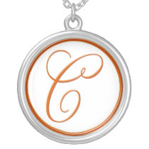 Orange Monogram C necklaces