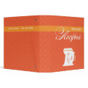 Orange Monogram Recipe Book binder