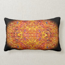 Orange Mosaic Oval Mandala Pillow