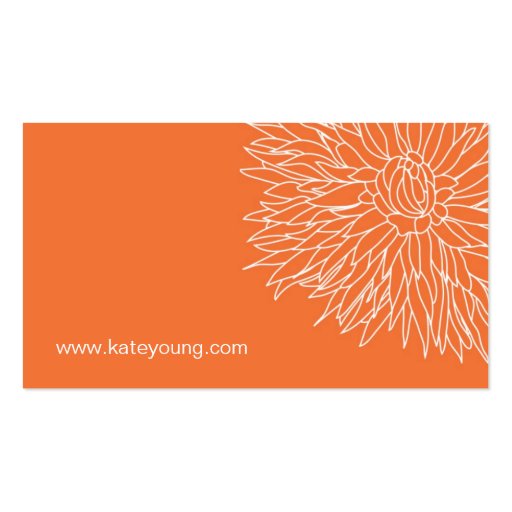 Orange Mum Calling Card Business Cards (back side)