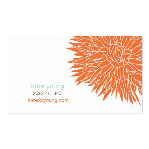 Orange Mum Calling Card Business Cards